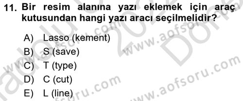 Sayısal Fotoğraf İşleme Teknikleri Dersi 2022 - 2023 Yılı (Final) Dönem Sonu Sınav Soruları 11. Soru