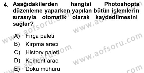 Sayısal Fotoğraf İşleme Teknikleri Dersi 2022 - 2023 Yılı (Final) Dönem Sonu Sınav Soruları 4. Soru