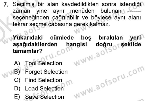 Sayısal Fotoğraf İşleme Teknikleri Dersi 2022 - 2023 Yılı Yaz Okulu Sınav Soruları 7. Soru