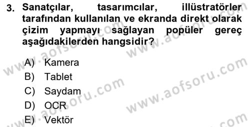 Sayısal Fotoğraf İşleme Teknikleri Dersi Ara Sınavı Deneme Sınav Soruları 3. Soru