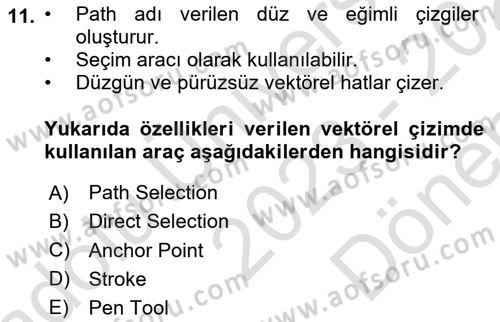 Sayısal Fotoğraf İşleme Teknikleri Dersi 2023 - 2024 Yılı (Final) Dönem Sonu Sınav Soruları 11. Soru