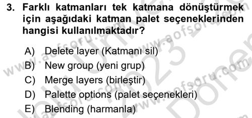 Sayısal Fotoğraf İşleme Teknikleri Dersi 2023 - 2024 Yılı (Final) Dönem Sonu Sınav Soruları 3. Soru