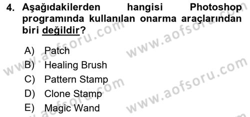 Sayısal Fotoğraf İşleme Teknikleri Dersi 2023 - 2024 Yılı (Final) Dönem Sonu Sınav Soruları 4. Soru