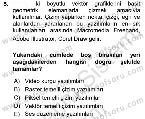 Sayısal Fotoğraf İşleme Teknikleri Dersi 2023 - 2024 Yılı (Final) Dönem Sonu Sınav Soruları 5. Soru