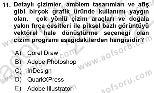 Sayısal Fotoğraf İşleme Teknikleri Dersi 2023 - 2024 Yılı Yaz Okulu Sınav Soruları 11. Soru