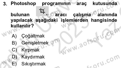 Sayısal Fotoğraf İşleme Teknikleri Dersi 2023 - 2024 Yılı Yaz Okulu Sınav Soruları 3. Soru