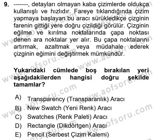 Sayısal Fotoğraf İşleme Teknikleri Dersi 2023 - 2024 Yılı Yaz Okulu Sınav Soruları 9. Soru