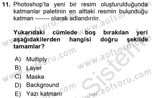 Sayısal Fotoğraf İşleme Teknikleri Dersi 2024 - 2025 Yılı (Vize) Ara Sınav Soruları 11. Soru