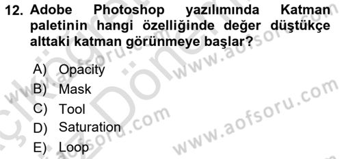 Sayısal Fotoğraf İşleme Teknikleri Dersi 2024 - 2025 Yılı (Vize) Ara Sınav Soruları 12. Soru