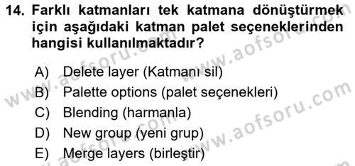 Sayısal Fotoğraf İşleme Teknikleri Dersi 2024 - 2025 Yılı (Vize) Ara Sınav Soruları 14. Soru