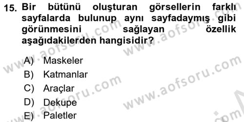 Sayısal Fotoğraf İşleme Teknikleri Dersi 2024 - 2025 Yılı (Vize) Ara Sınav Soruları 15. Soru