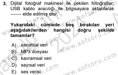 Sayısal Fotoğraf İşleme Teknikleri Dersi 2024 - 2025 Yılı (Vize) Ara Sınav Soruları 3. Soru