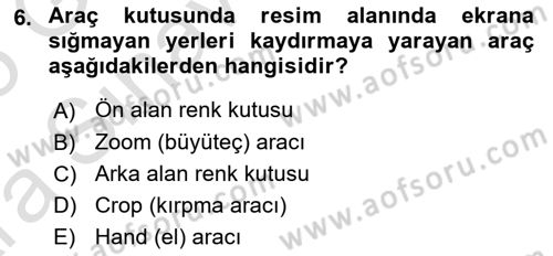 Sayısal Fotoğraf İşleme Teknikleri Dersi 2024 - 2025 Yılı (Vize) Ara Sınav Soruları 6. Soru