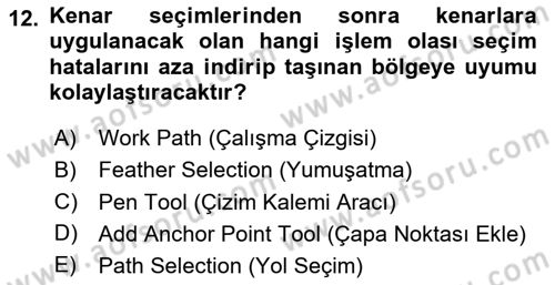 Sayısal Fotoğraf İşleme Teknikleri Dersi 2024 - 2025 Yılı (Final) Dönem Sonu Sınav Soruları 12. Soru