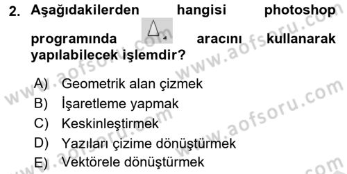 Sayısal Fotoğraf İşleme Teknikleri Dersi 2024 - 2025 Yılı (Final) Dönem Sonu Sınav Soruları 2. Soru