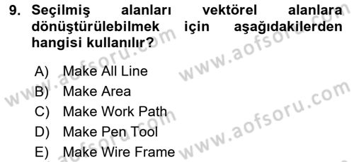Sayısal Fotoğraf İşleme Teknikleri Dersi 2024 - 2025 Yılı (Final) Dönem Sonu Sınav Soruları 9. Soru