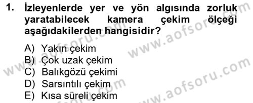 Videonun Kullanım Alanları Dersi 2012 - 2013 Yılı (Vize) Ara Sınav Soruları 1. Soru