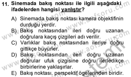 Videonun Kullanım Alanları Dersi 2012 - 2013 Yılı (Vize) Ara Sınav Soruları 11. Soru