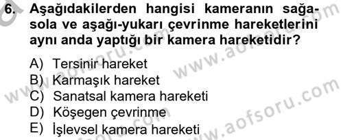 Videonun Kullanım Alanları Dersi 2012 - 2013 Yılı (Vize) Ara Sınav Soruları 6. Soru