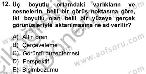 Videonun Kullanım Alanları Dersi 2013 - 2014 Yılı (Vize) Ara Sınav Soruları 12. Soru