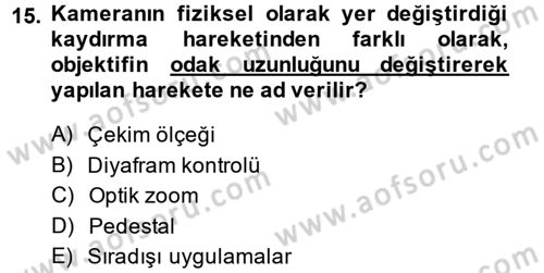 Videonun Kullanım Alanları Dersi 2013 - 2014 Yılı (Vize) Ara Sınav Soruları 15. Soru