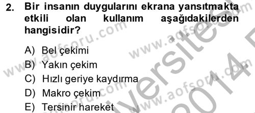 Videonun Kullanım Alanları Dersi 2013 - 2014 Yılı (Vize) Ara Sınav Soruları 2. Soru