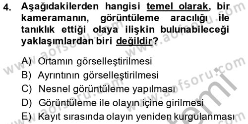 Videonun Kullanım Alanları Dersi 2013 - 2014 Yılı (Vize) Ara Sınav Soruları 4. Soru