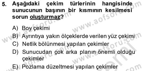 Videonun Kullanım Alanları Dersi 2013 - 2014 Yılı Tek Ders Sınav Soruları 5. Soru