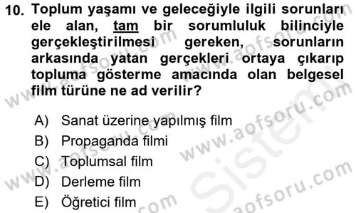 Videonun Kullanım Alanları Dersi 2015 - 2016 Yılı (Vize) Ara Sınav Soruları 10. Soru