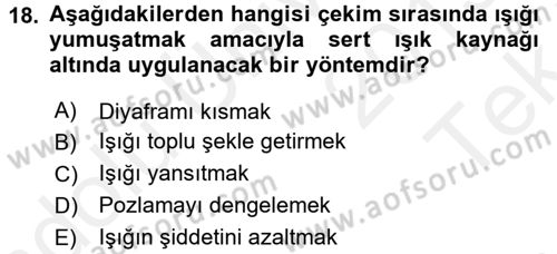 Videonun Kullanım Alanları Dersi 2015 - 2016 Yılı Tek Ders Sınav Soruları 18. Soru