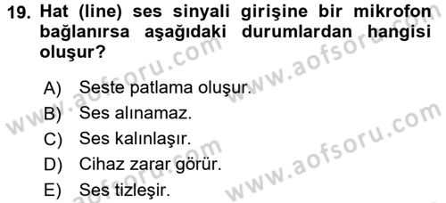 Videonun Kullanım Alanları Dersi 2016 - 2017 Yılı 3 Ders Sınav Soruları 19. Soru