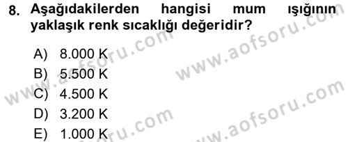 Videonun Kullanım Alanları Dersi 2016 - 2017 Yılı 3 Ders Sınav Soruları 8. Soru