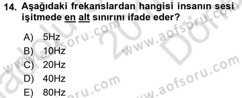 Videonun Kullanım Alanları Dersi 2016 - 2017 Yılı (Final) Dönem Sonu Sınav Soruları 14. Soru