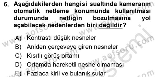 Videonun Kullanım Alanları Dersi 2016 - 2017 Yılı (Final) Dönem Sonu Sınav Soruları 6. Soru