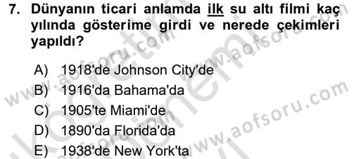 Videonun Kullanım Alanları Dersi 2016 - 2017 Yılı (Final) Dönem Sonu Sınav Soruları 7. Soru