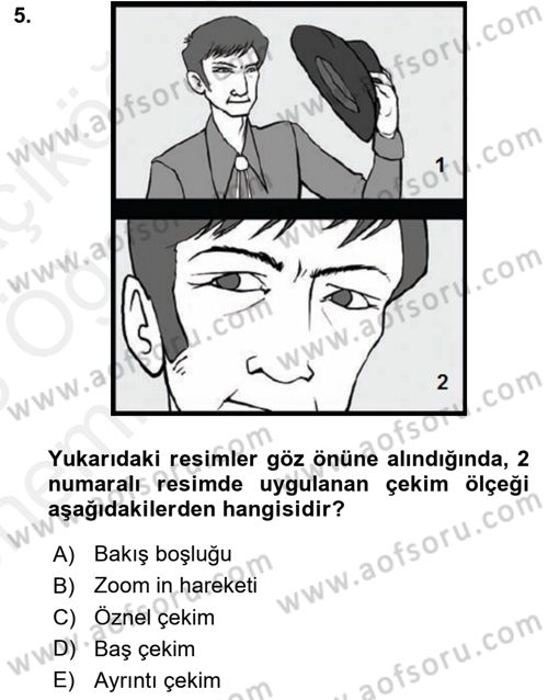 Videonun Kullanım Alanları Dersi 2017 - 2018 Yılı (Vize) Ara Sınav Soruları 5. Soru