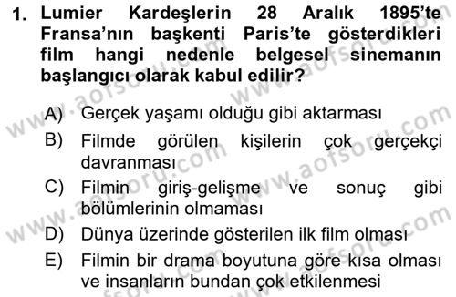 Videonun Kullanım Alanları Dersi 2018 - 2019 Yılı (Vize) Ara Sınav Soruları 1. Soru