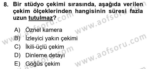 Videonun Kullanım Alanları Dersi 2018 - 2019 Yılı (Vize) Ara Sınav Soruları 8. Soru