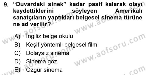 Videonun Kullanım Alanları Dersi 2018 - 2019 Yılı (Vize) Ara Sınav Soruları 9. Soru