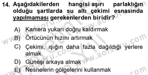 Videonun Kullanım Alanları Dersi 2020 - 2021 Yılı Yaz Okulu Sınav Soruları 14. Soru