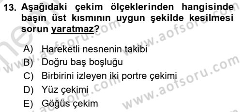 Videonun Kullanım Alanları Dersi 2021 - 2022 Yılı (Vize) Ara Sınav Soruları 13. Soru