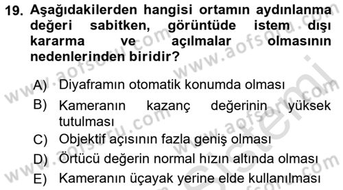 Videonun Kullanım Alanları Dersi 2021 - 2022 Yılı (Vize) Ara Sınav Soruları 19. Soru