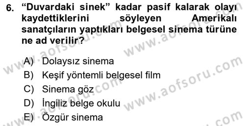 Videonun Kullanım Alanları Dersi 2021 - 2022 Yılı (Vize) Ara Sınav Soruları 6. Soru