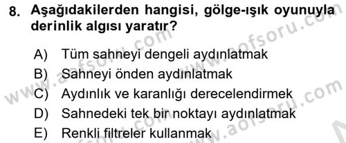 Videonun Kullanım Alanları Dersi 2021 - 2022 Yılı (Vize) Ara Sınav Soruları 8. Soru