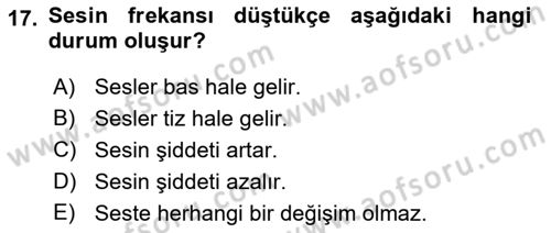 Videonun Kullanım Alanları Dersi 2021 - 2022 Yılı (Final) Dönem Sonu Sınav Soruları 17. Soru