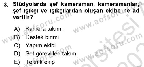 Videonun Kullanım Alanları Dersi 2021 - 2022 Yılı (Final) Dönem Sonu Sınav Soruları 3. Soru