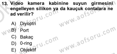 Videonun Kullanım Alanları Dersi 2021 - 2022 Yılı Yaz Okulu Sınav Soruları 13. Soru