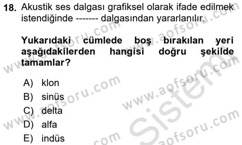Videonun Kullanım Alanları Dersi 2021 - 2022 Yılı Yaz Okulu Sınav Soruları 18. Soru