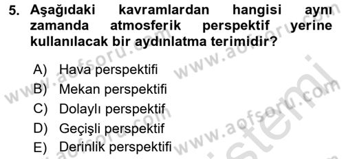 Videonun Kullanım Alanları Dersi 2021 - 2022 Yılı Yaz Okulu Sınav Soruları 5. Soru