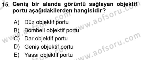 Videonun Kullanım Alanları Dersi 2022 - 2023 Yılı Yaz Okulu Sınav Soruları 15. Soru